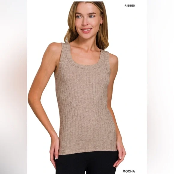 114 ❤️Zenana 6 colors MELANGE RIB TANK TOP - Picture 5 of 8